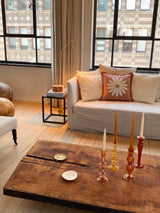 Classic glass candle holder terra ♻︎