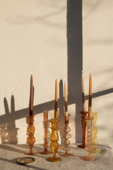 Classic glass candle holder terra ♻︎