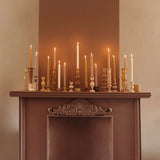 Frosted classic glass candle holder mustard ♻︎