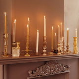 Frosted classic glass candle holder mustard ♻︎