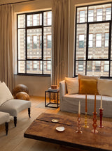 Classic glass candle holder terra ♻︎