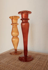 Classic glass candle holder terra ♻︎