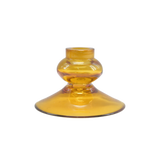 Glass candle holder small mustard ♻︎