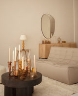 Tealight holder ribbed glass blush ♻︎