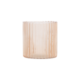 Tealight holder ribbed glass blush ♻︎