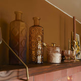 Decoratieve bloemenfles mosterd ♻︎