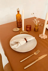 Tealight holder ribbed glass terra ♻︎