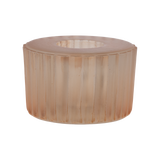 Frosted ribbed candle holder small blush ♻︎