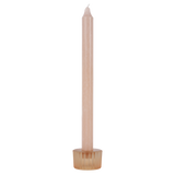 Frosted ribbed candle holder small blush ♻︎