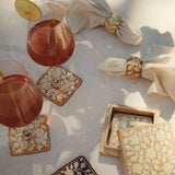 Bloemenprint servetringen mud (set/4)