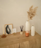 Glass candle holder small mustard ♻︎