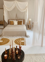 Tealight holder ribbed glass blush ♻︎