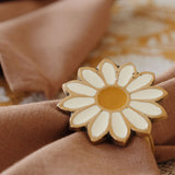 Madelief emaille servetringen (set/4)