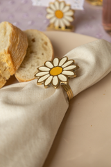 Madelief emaille servetringen (set/4)