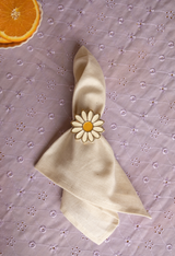 Madelief emaille servetringen (set/4)