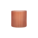 Frosted tealight holder ribbed glass terra ♻︎