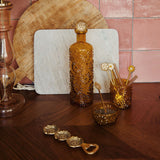 Decoratieve bloemenfles mosterd ♻︎