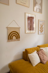Tufted wall decoration rainbow mustard
