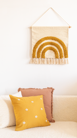Tufted wall decoration rainbow mustard