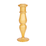 Frosted classic glass candle holder mustard ♻︎