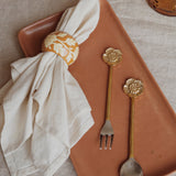 Bloemenprint servetringen mud (set/4)