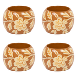 Bloemenprint servetringen mud (set/4)