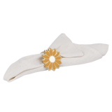 Madelief emaille servetringen mosterd (set/4)