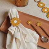 Madelief emaille servetringen mosterd (set/4)