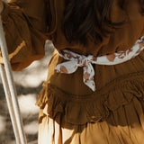 Bandana blockprint blush flower