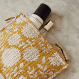 Pouch blockprint mustard