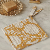 Coin wallet blockprint mustard