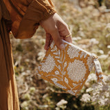 Coin wallet blockprint mustard