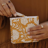 Coin wallet blockprint mustard