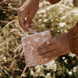 Coin wallet blockprint blush