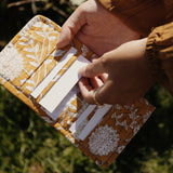 Credit card holder blockprint mustard