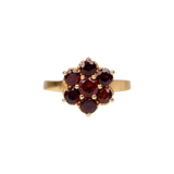 ''Vintage gold'' flower ring Garnet