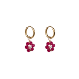 Ruby / July birth flower earrings