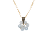 Aquamarine / March birth flower necklace