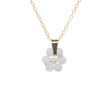 Witte kwarts/april geboorte bloem ketting