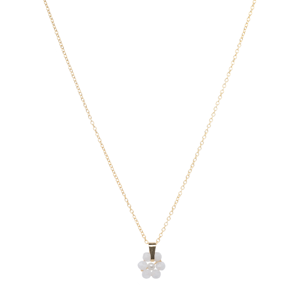 White Quartz / April birth flower necklace