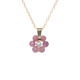 Roze Toermalijn/Oktober geboorte bloem ketting