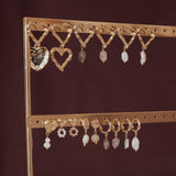 Organic heart earrings Labradorite