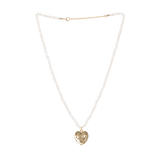 Organic solid heart pearl necklace