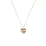 Organic solid heart pearl necklace