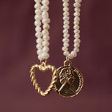 Big Elizabeth coin pearl necklace