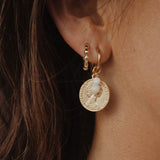 Big Elizabeth coin earrings freshwater pearls