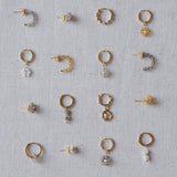 Beaded earrings flower White Quartz