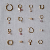 Pebble earrings Strawberry Quartz