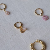 Pebble earrings Strawberry Quartz