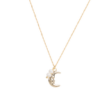 Vintage moon necklace freshwater pearls
